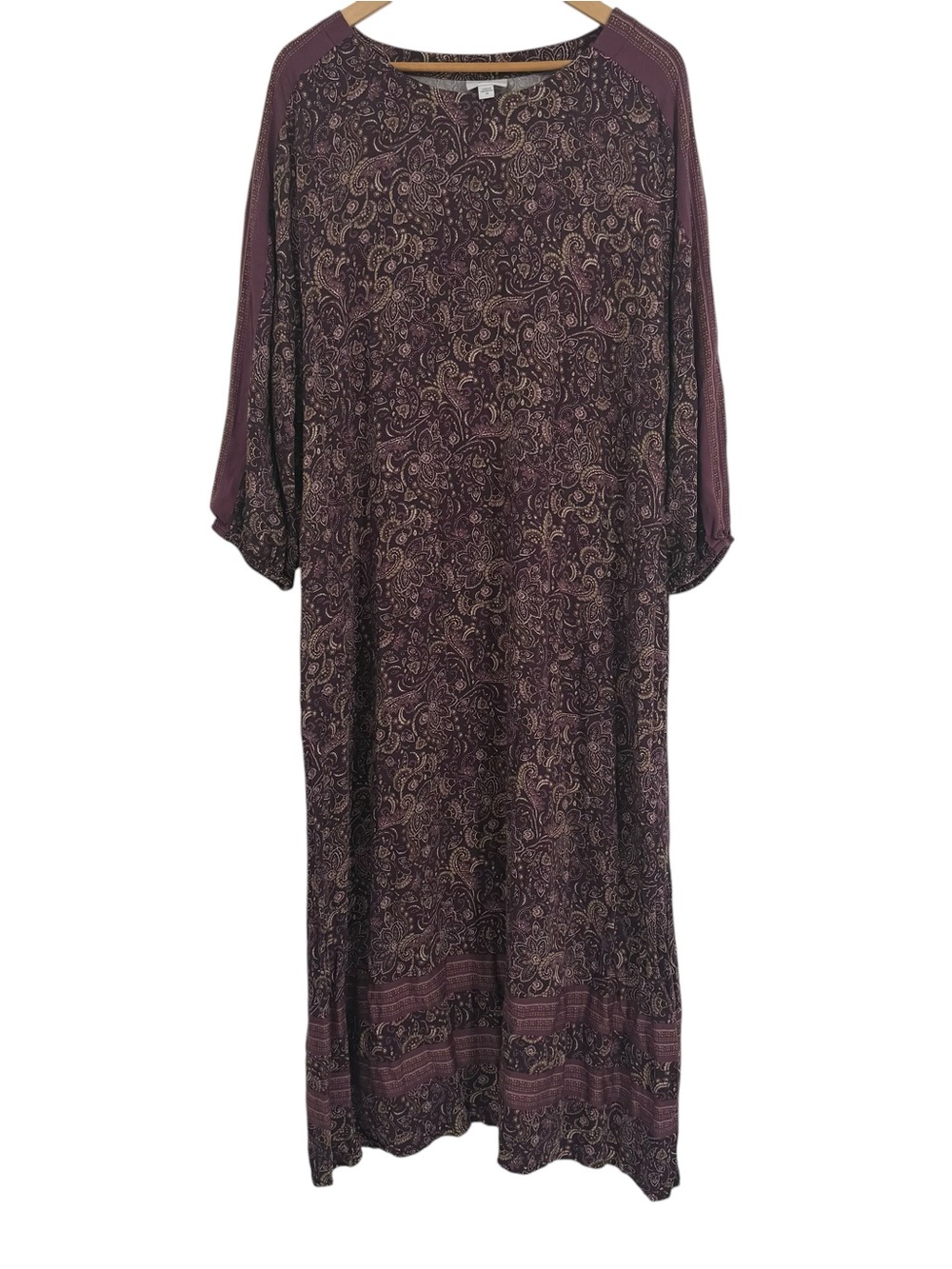 Pure J. JILL Purple Paisley Floral EcoVero Satin Maison Midi Dress Size 2X - Picture 2 of 12